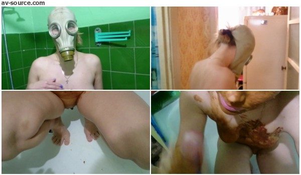 Brown Wife - Smearing Shit in a Gas Mask