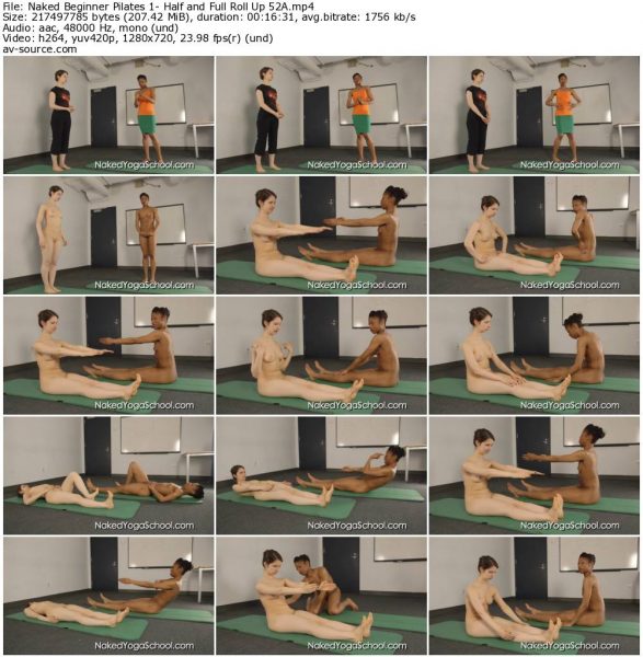 Naked Beginner Pilates 1- Half and Full Roll Up 52A