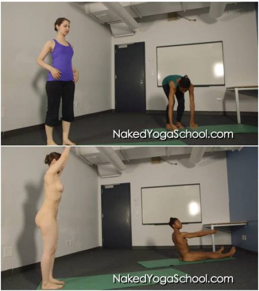 Naked Beginner Pilates 13- Full Roll Up Standing vs. Mat