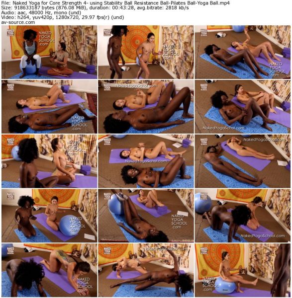 Naked Yoga for Core Strength 4- using Stability Ball Resistance Ball-Pilates Ball-Yoga Ball