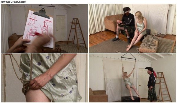 Barefoot Suspension Squirming in Silky Slip - Plus HowTo with Lorelei and Mr Fish - BedroomBondage