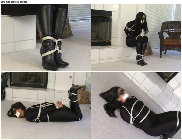 Confident Catburglar Hogtied - Tomiko - BedroomBondage