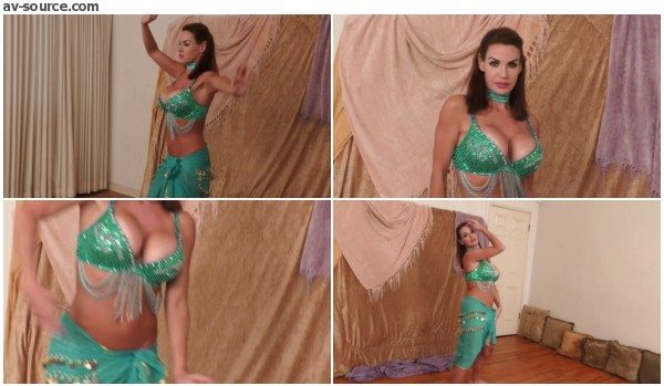 Harem Beauty Dances in Emerald Green Costume - Alexis Taylor - BedroomBondage