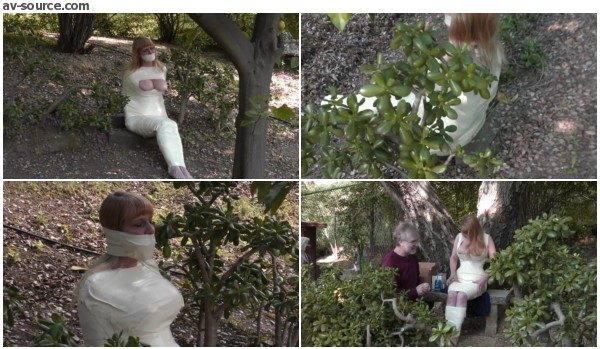 Microfoam MummyWrap Outdoors - Lorelei in Mummification Bondage - BedroomBondage