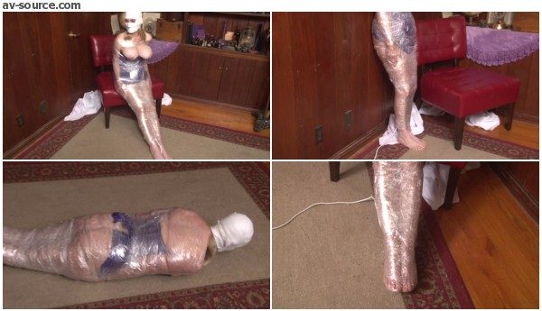 Mummification in Packing Tape - Version 2 - Lorelei - BedroomBondage