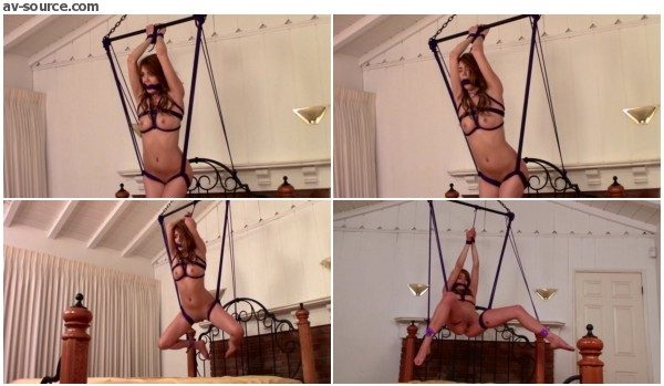 Naked Captive Struggles in the Air - Rope Suspension for Blake Eden - BedroomBondage