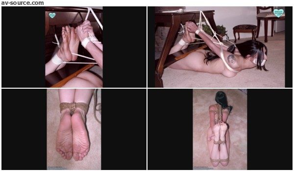 Shade Paine Naked Barefoot and Hogtied - BedroomBondage