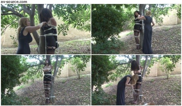 Tied to a Tree in Lingerie - Behind the Scenes with Ashley Renee - BedroomBondage